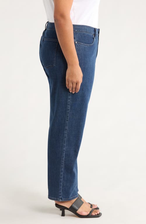 Eileen Fisher High Waist Ankle Straight Leg Jeans In Blue