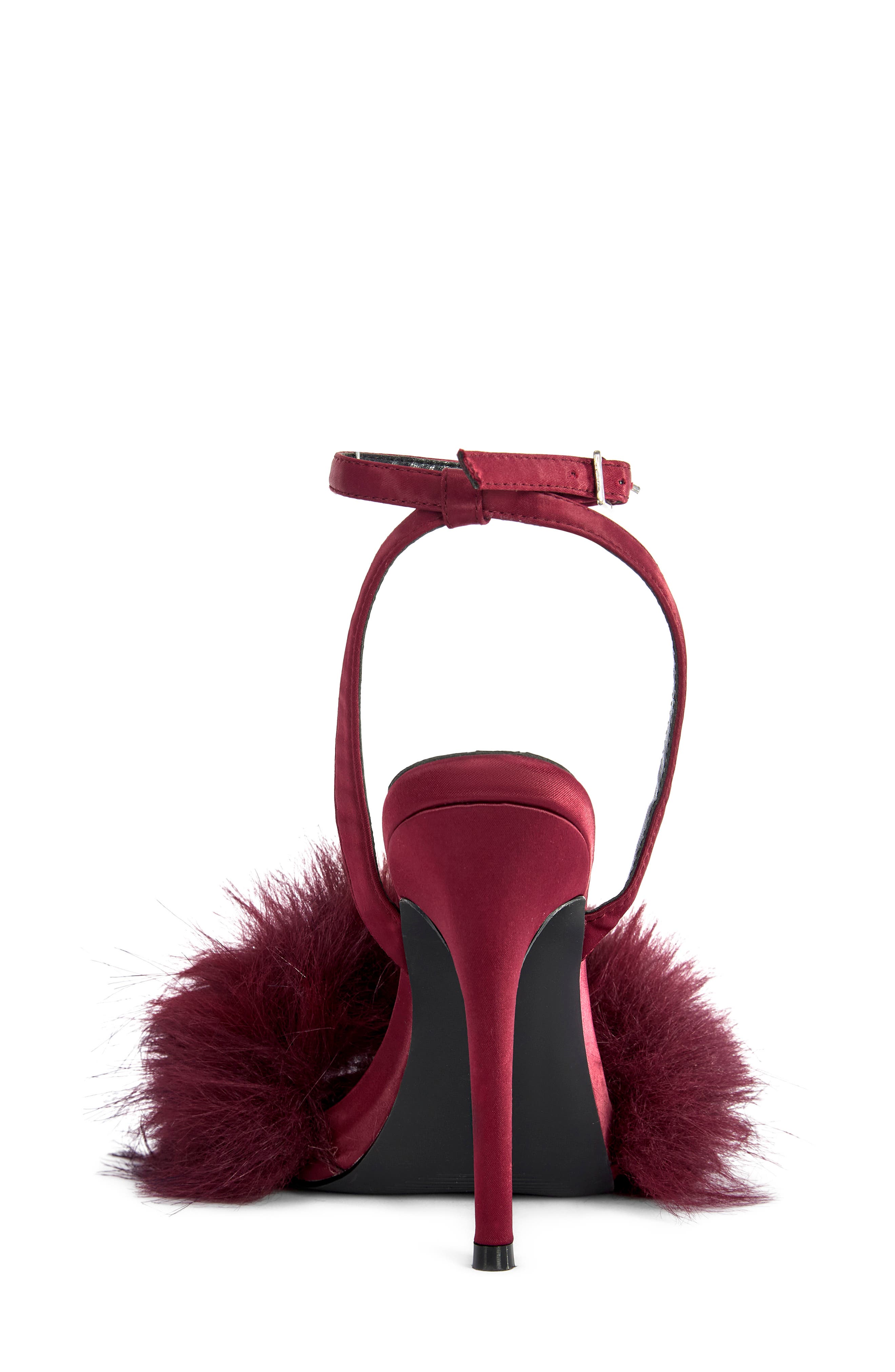 Nadia Faux Fur Pump, Alternate, color, BURGUNDY