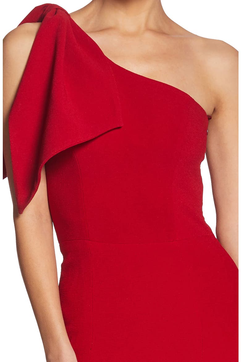 Georgina One-Shoulder Crepe Gown, Alternate, color, GARNET