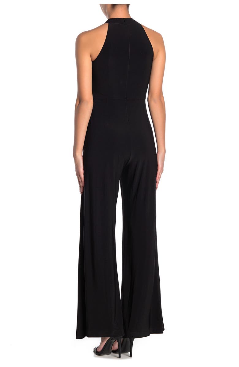 Taylor Dresses Solid Jersey Twist Neck Jumpsuit, Alternate, color, 