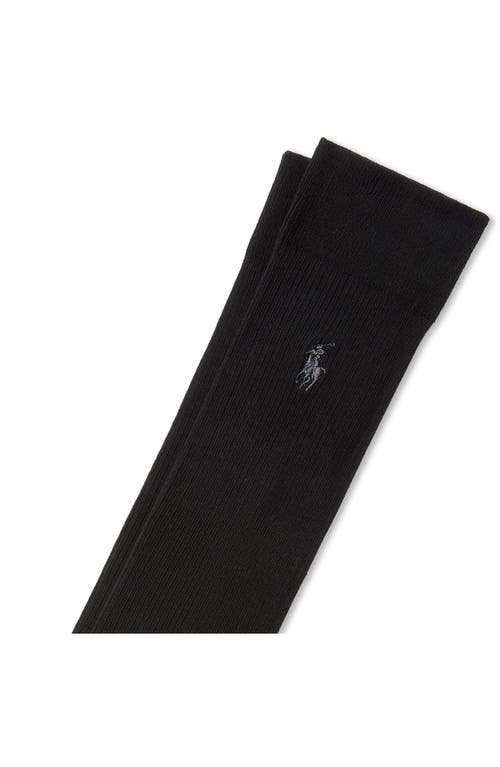 Polo Ralph Lauren Cotton Blend Rib Knee High Socks In Black