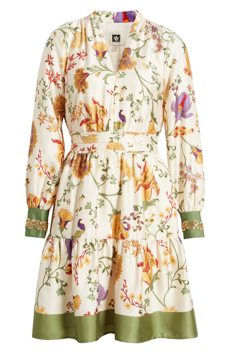 Anne Klein Floral Print Long Sleeve Dress, Alternate, color, 