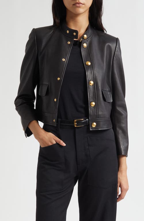 Nili Lotan Hadley Crop Leather Jacket In Black