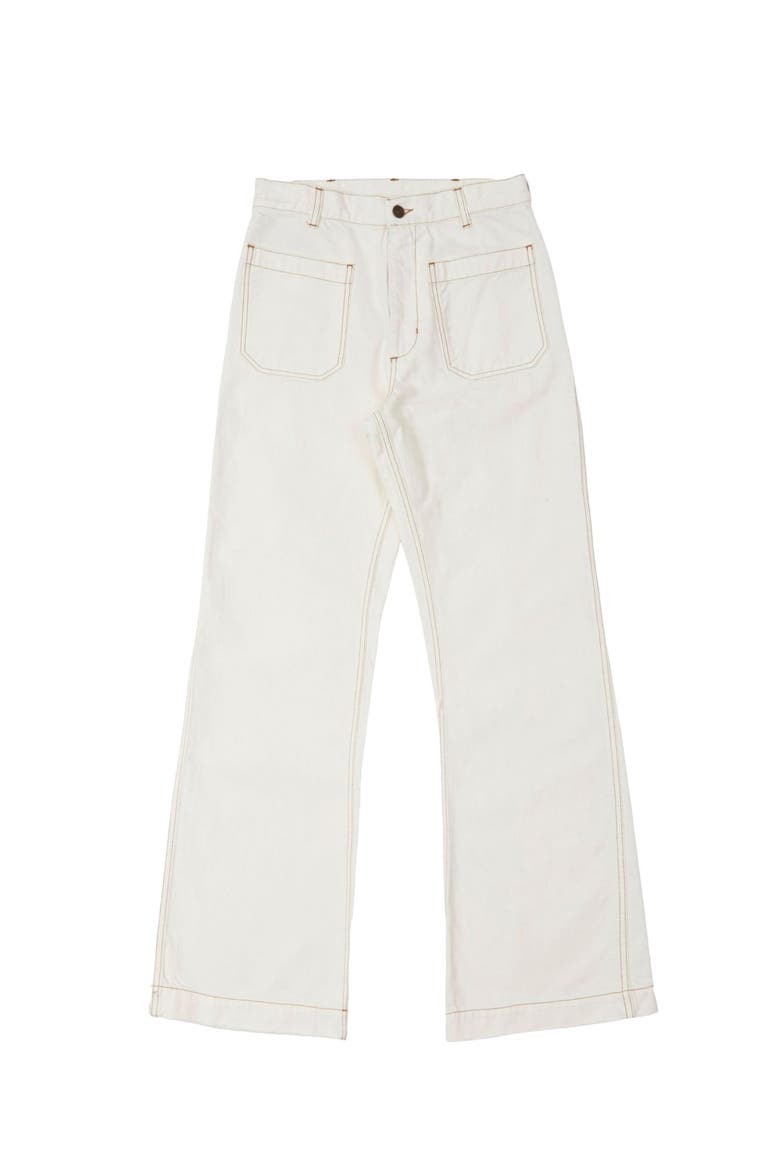 JoelleT Wide Fit Light Denim Trousers, Main, color, Ecru