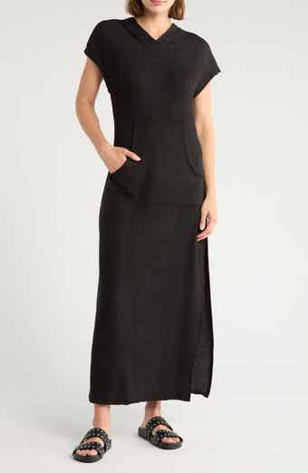 Hooded Short Sleeve Maxi Dress