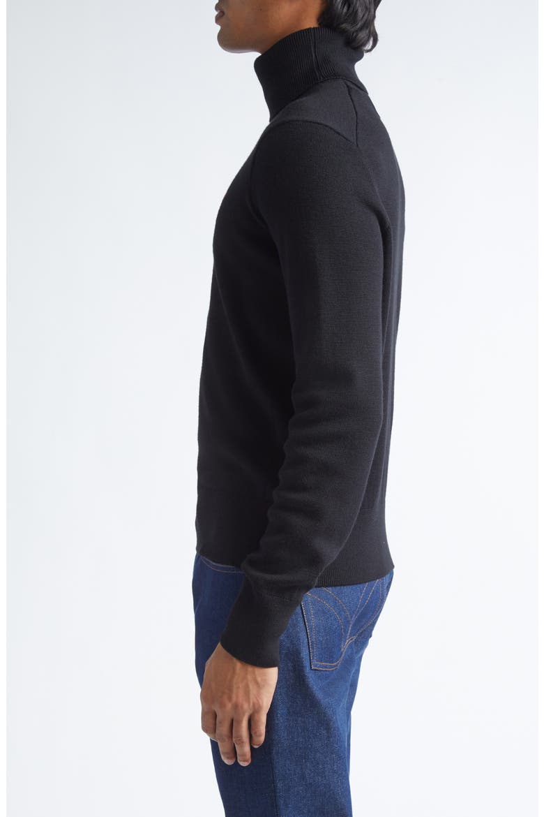 Ami De Coeur Merino Wool Turtleneck Sweater, Alternate, color, NOIR/ ROUGE