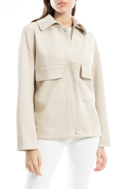 Max Studio Faux Suede Jacket In Oyster