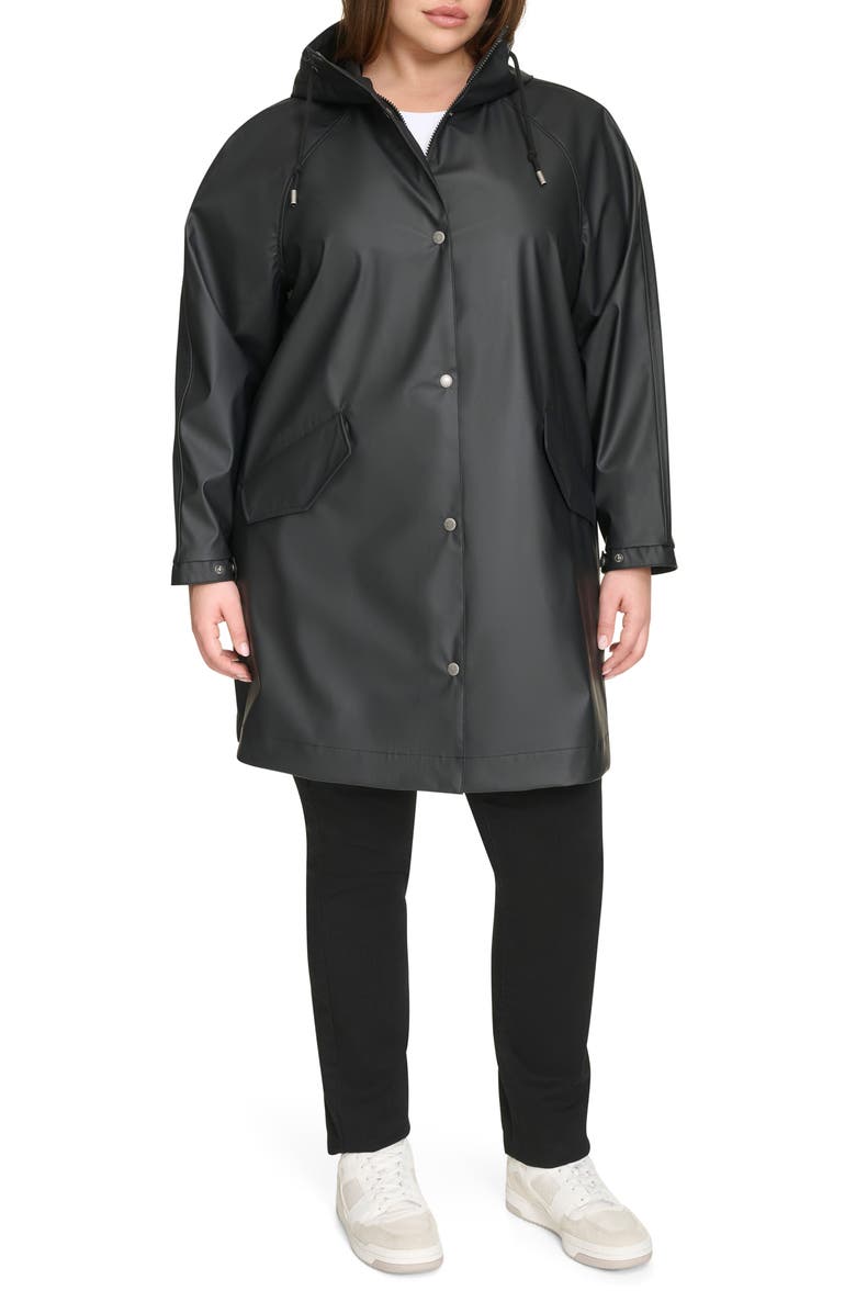 Levi's<sup>®</sup> Water Resistant Hooded Raincoat, Main, color, Black
