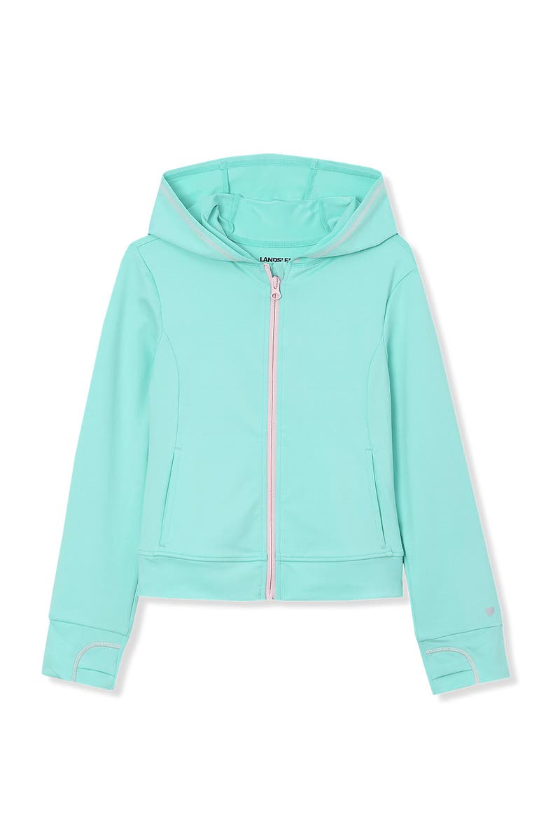 Lands' End Girls Active Zip Up Hoodie, Main, color, Aruba Blue