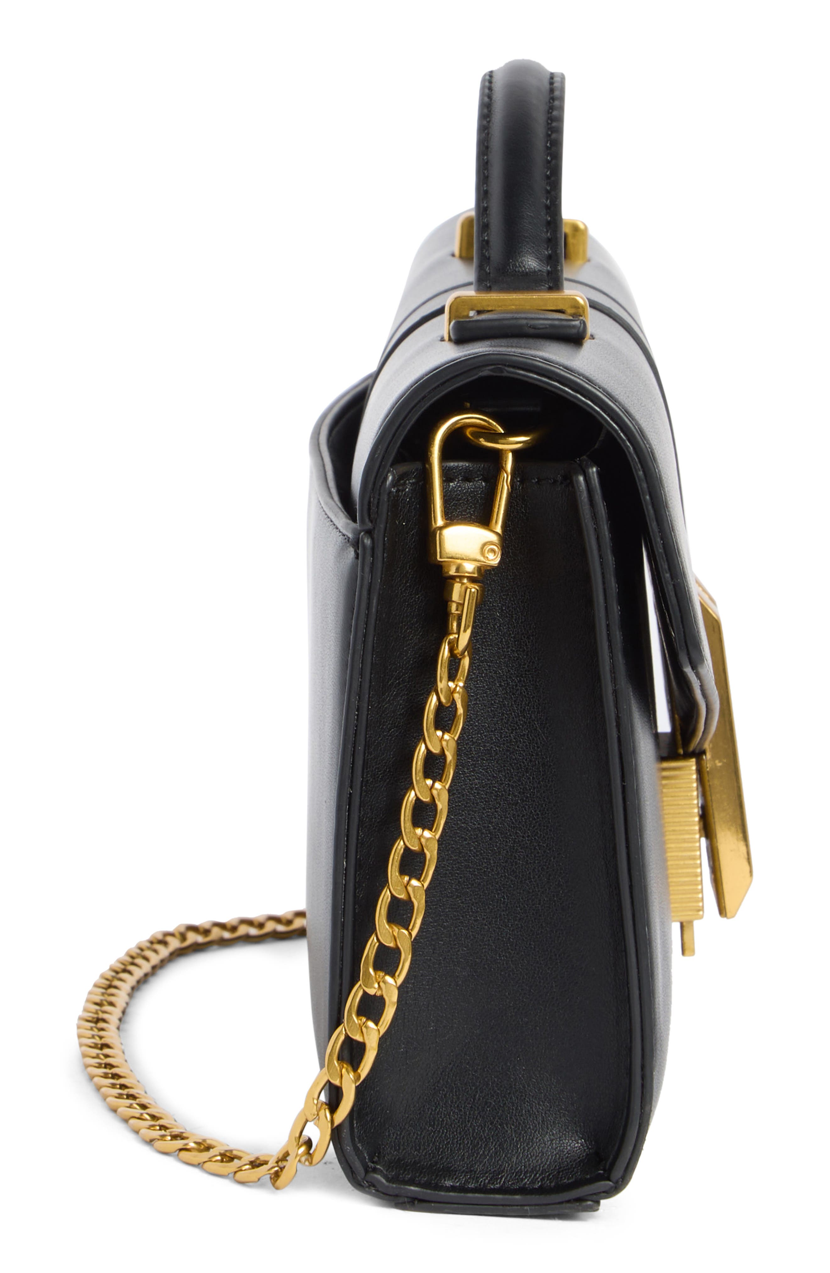 BCBG Double Bar Shoulder Clutch, Alternate, color, Black