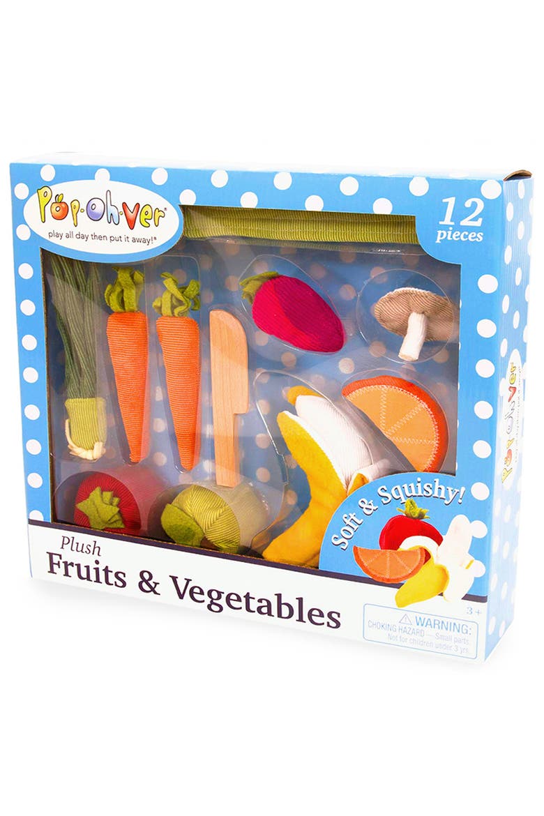 PopOhVer Pretend Play Plush Food Play Set, Main, color, Multicolored