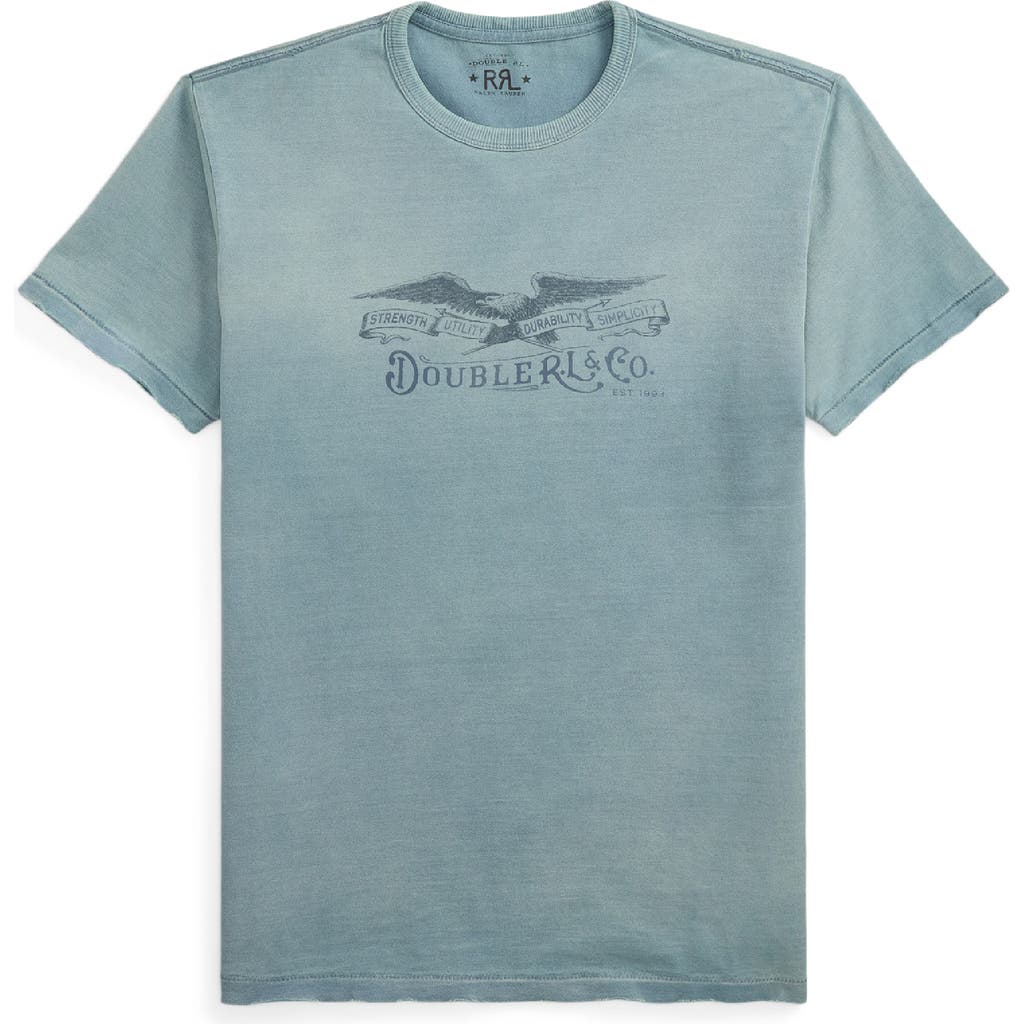 Double RL Distressed Jersey Graphic T-Shirt in Washed Indigo  product