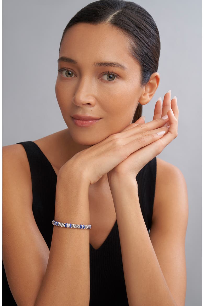 Blue Caviar Diamond & Ceramic Station Rope Bracelet, Alternate, color, MARINE