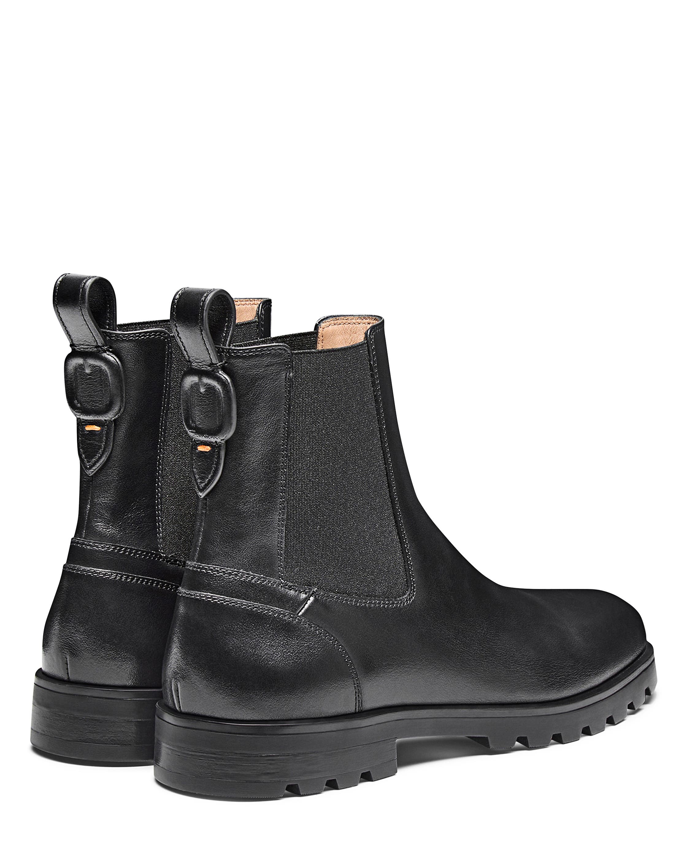 Santoni Women's Leather Chelsea Boot, Alternate, color, Black