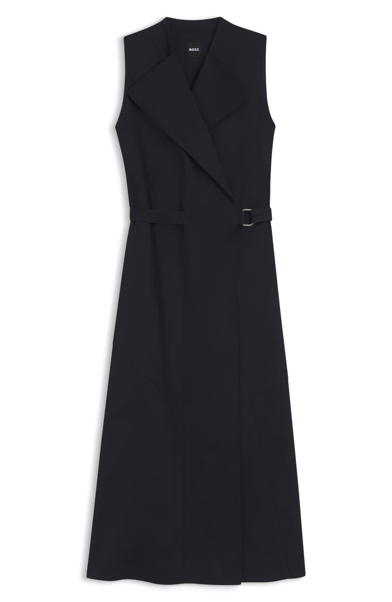 BOSS Dimosa Sleeveless Belted Midi Wrap Dress, Main, color, Sky Captain