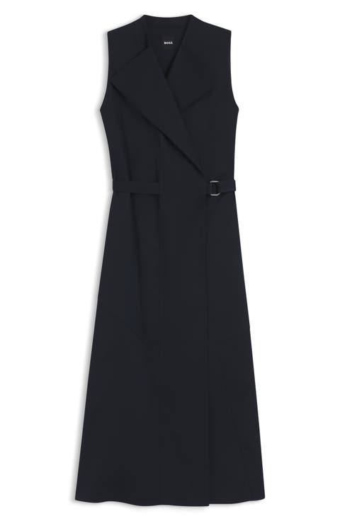 Dimosa Sleeveless Belted Midi Wrap Dress