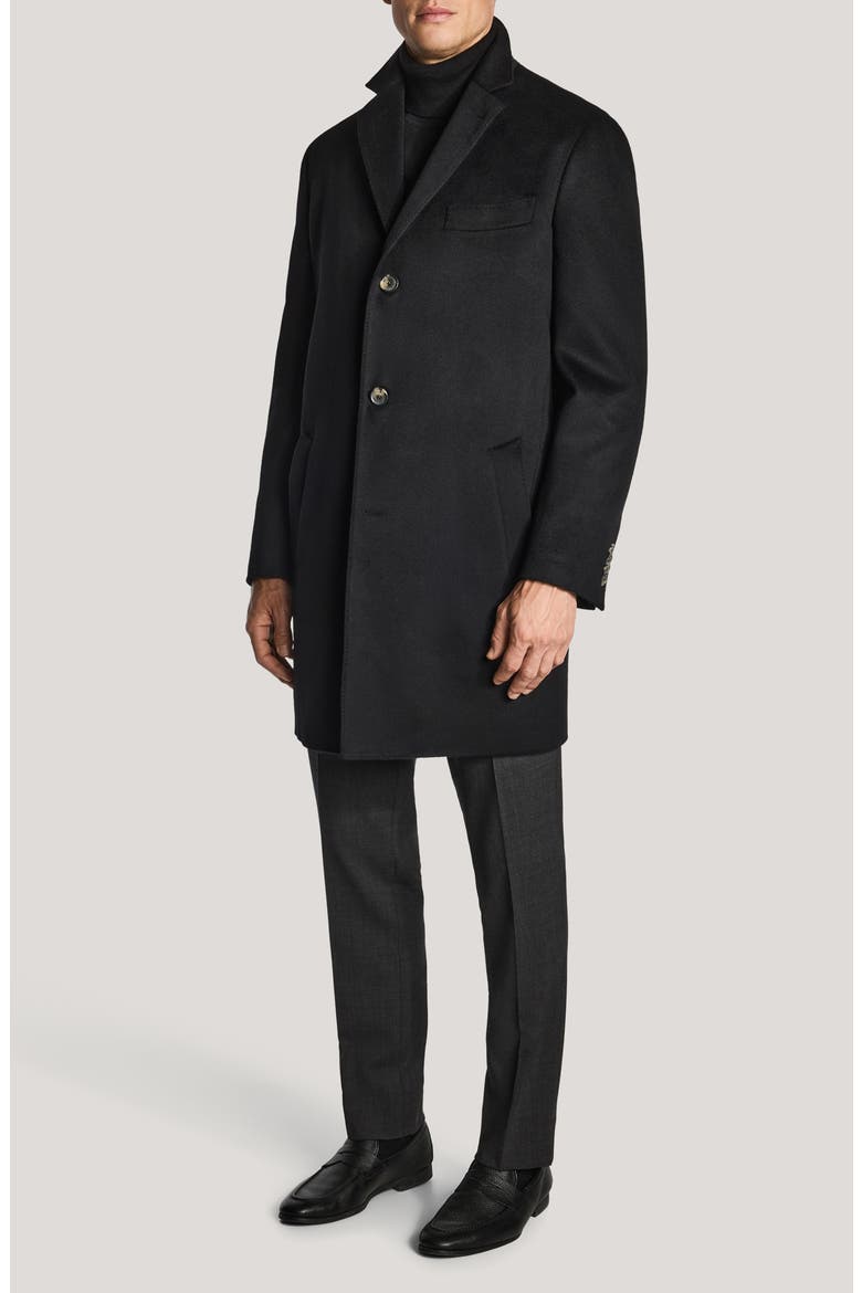 Wesley Wool & Cashmere Overcoat, Alternate, color, BLACK