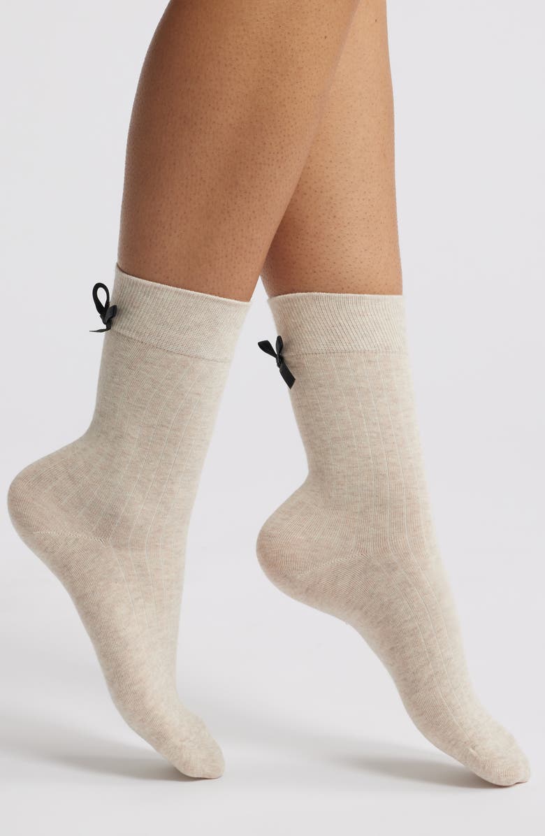 Casa Clara Amber Bow Crew Socks, Main, color,