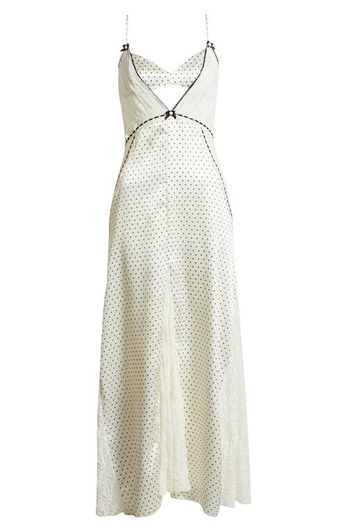 FREE PEOPLE FREE PEOPLE PLAYING CUPID SATIN CREPE & LACE MAXI SLIPDRESS