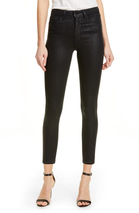 Coated High Waist Skinny Jeans