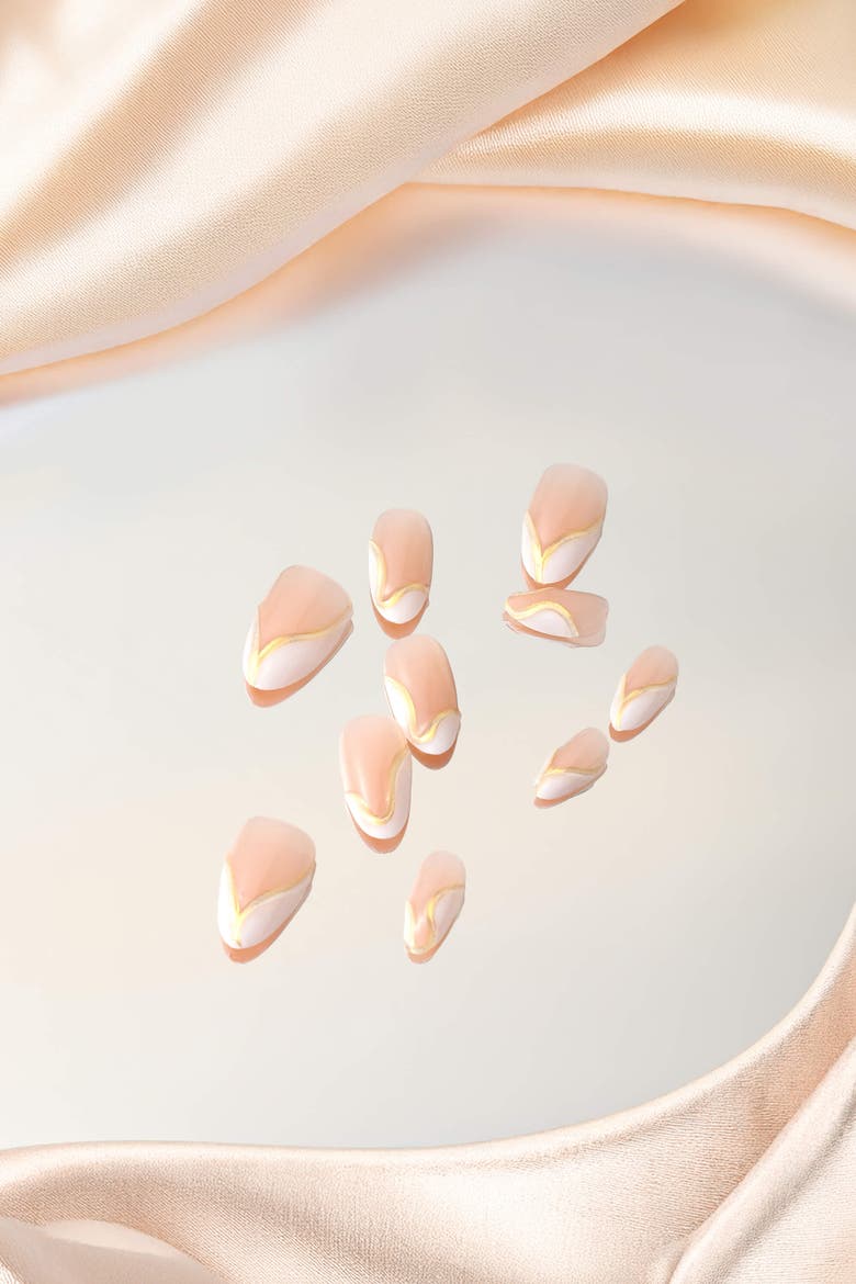 Simple But Make It A Statement Short Almond Press on Nails, Alternate, color, Beige