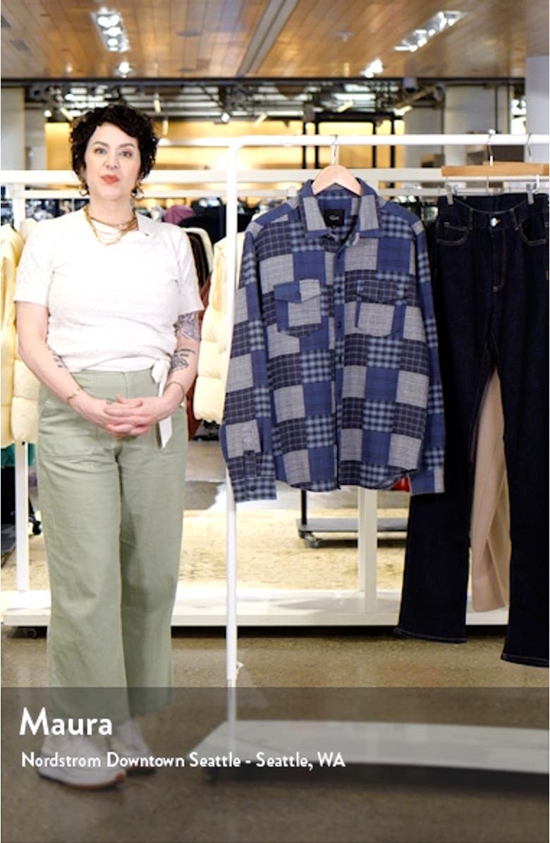 Banton Patchwork Print Cotton Button-Up Shirt, sales video thumbnail