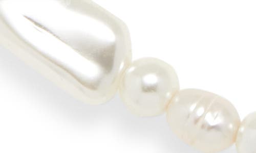 Nordstrom Mixed Faux Pearl Y-necklace In White