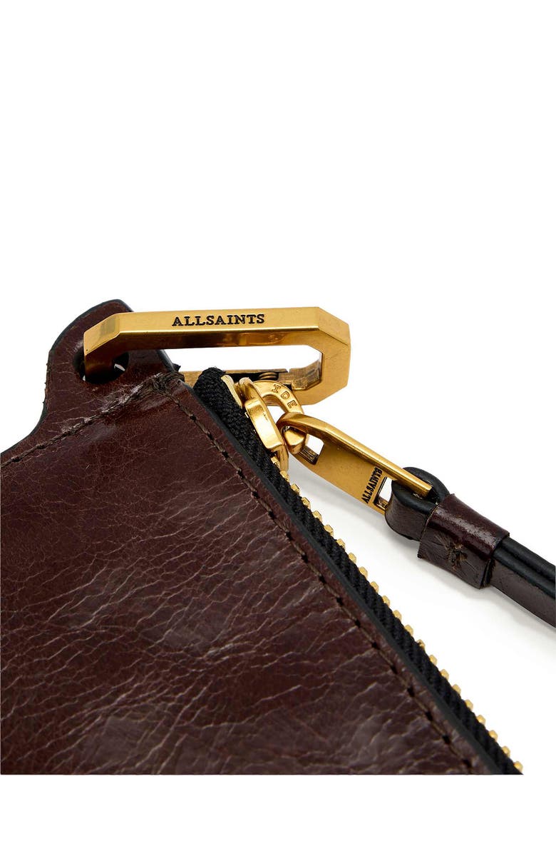 AllSaints Remy Leather Wallet, Alternate, color, Cognac Brown
