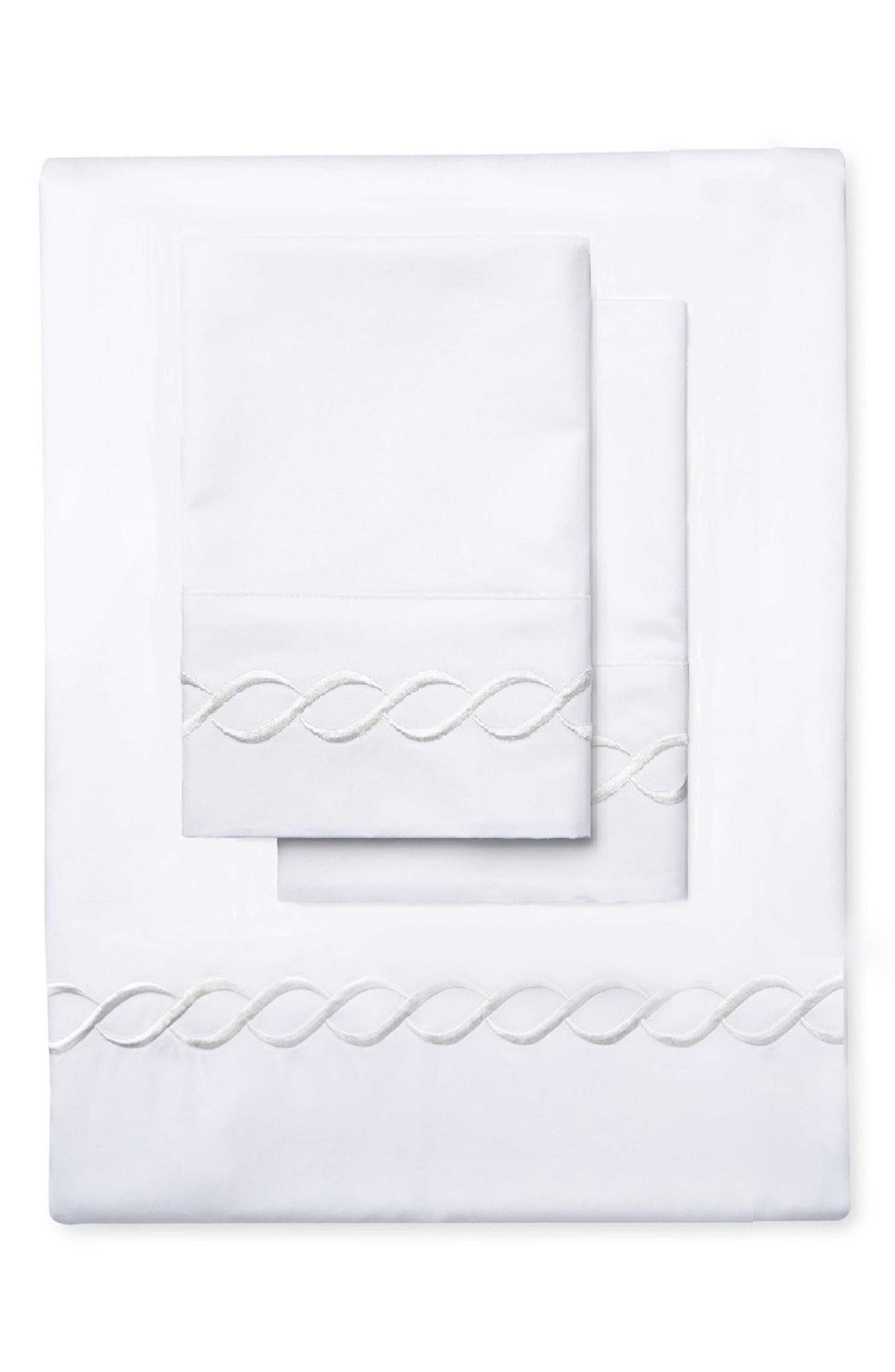 MELANGE HOME Rope Embroidered 600 Thread Count Cotton Sheet Set