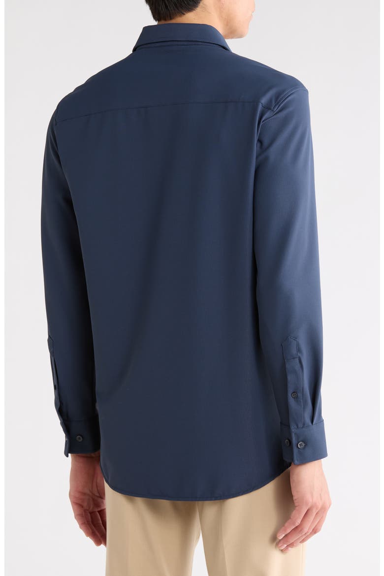 Slim Fit Performance 4-Way Stretch Dress Shirt, Alternate, color, NAVY