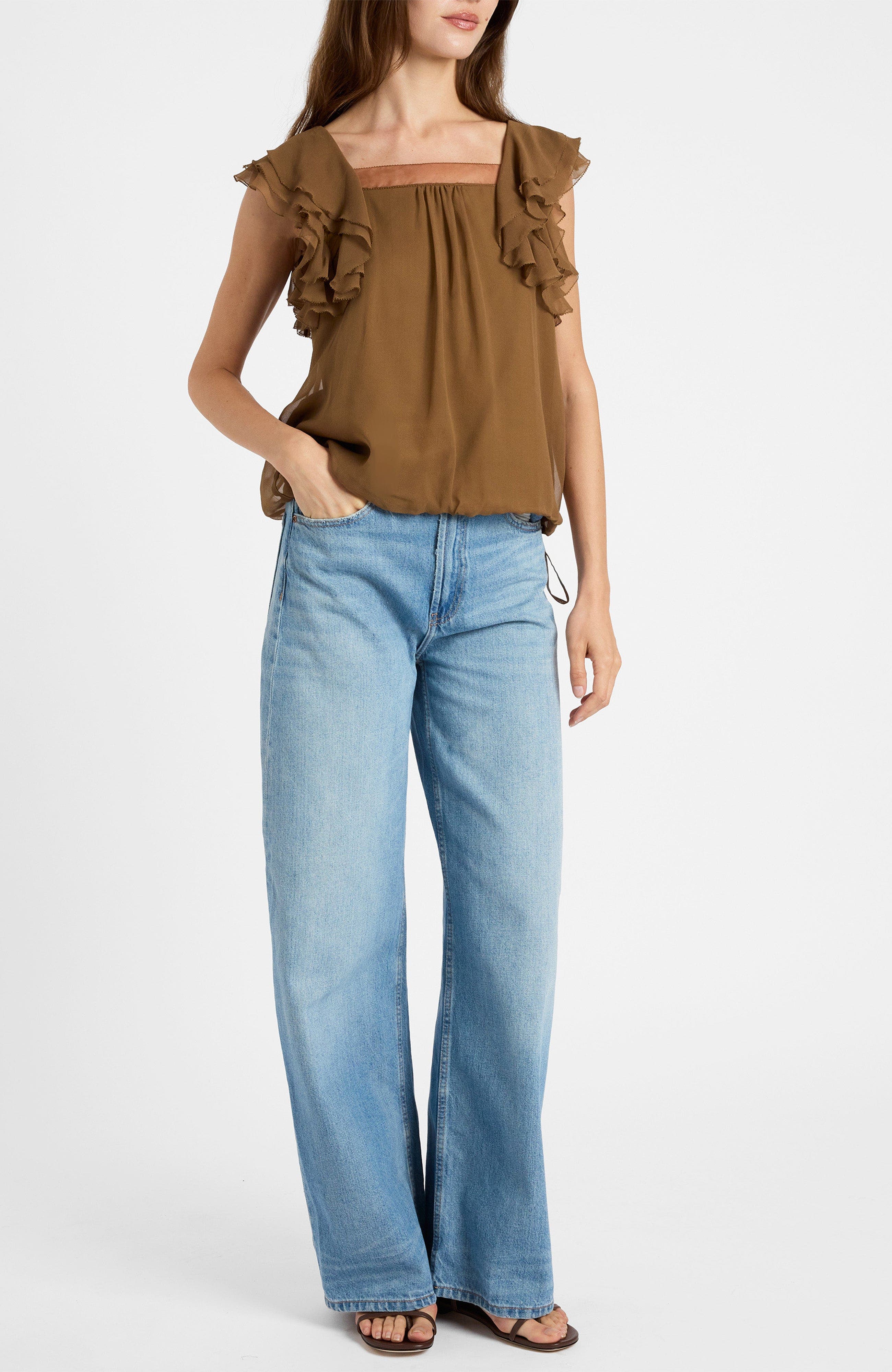 Chass Ruffle Blouse in Silk Georgette - image 4