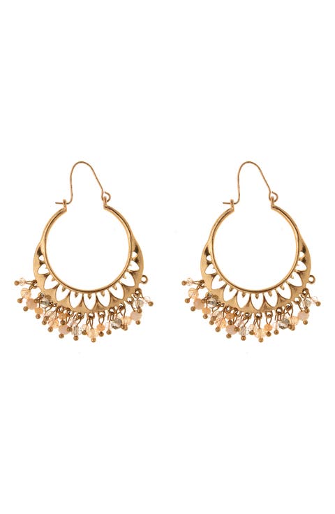 Shaky Beaded Filigree Hoop Earrings