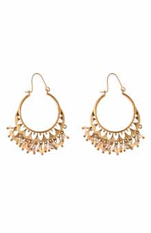 ZAXIE By Stefanie Taylor Shaky Beaded Filigree Hoop Earrings
