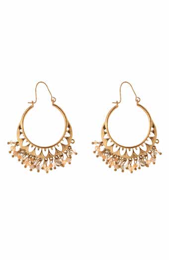 ZAXIE By Stefanie Taylor Shaky Beaded Filigree Hoop Earrings