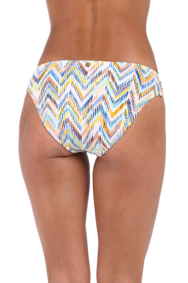 Soul Shirred Side Hipster Bikini Bottoms, Alternate, color, WHITE MULTI