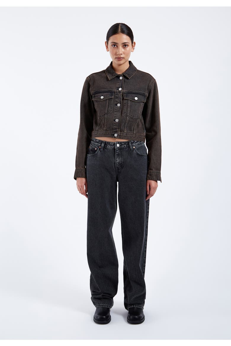 Becky Denim Jacket, Alternate, color, Jet Brown
