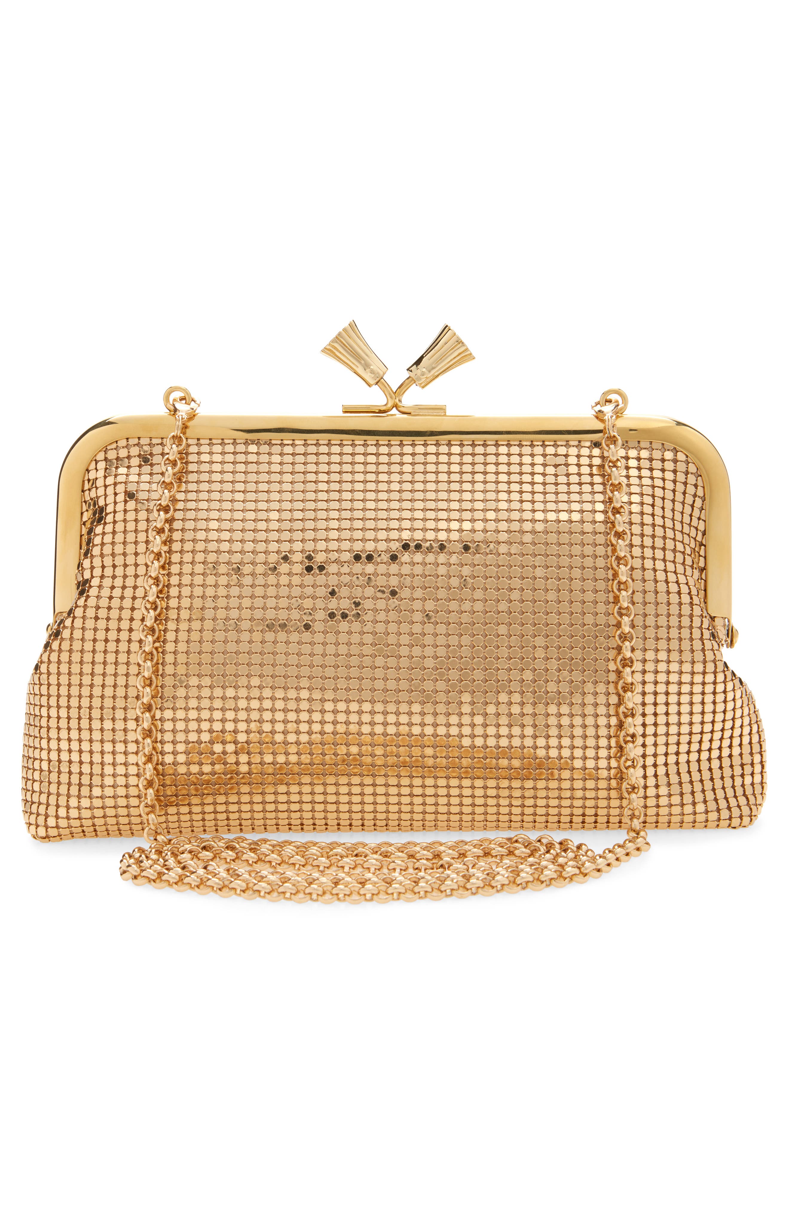 Anya Hindmarch Maud Metallic Mesh Clutch, Alternate, color, Gold