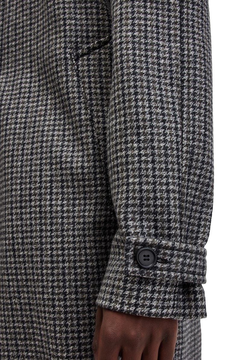 AllSaints Goodman Houndstooth Wool Blend Coat, Alternate, color, Brown