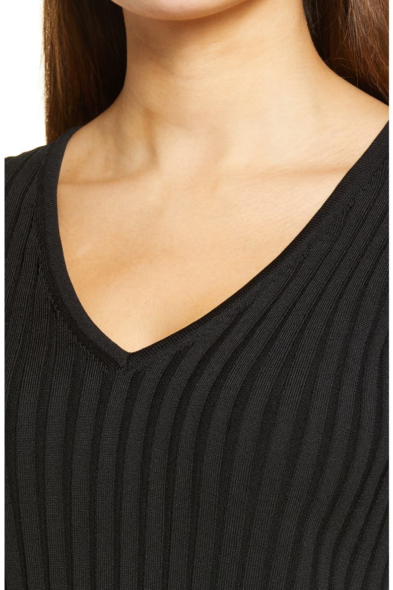 Rib Knit Top, Alternate, color, BLACK