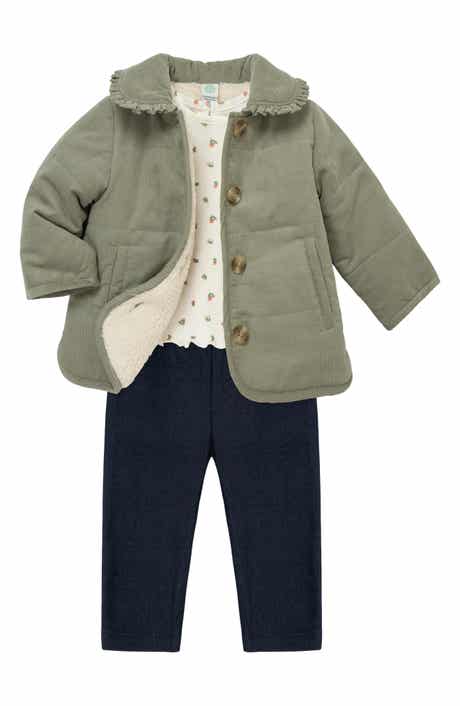 Corduroy Jacket, T-Shirt & Leggings Set