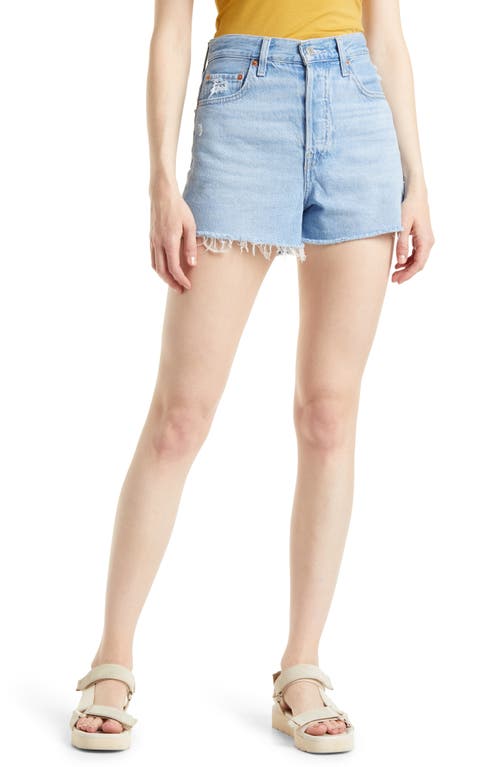 Levi's Ribcage High Waist Cutoff Denim Shorts In Blue