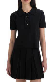 NVLT Ruffle Neck Polo Sweater