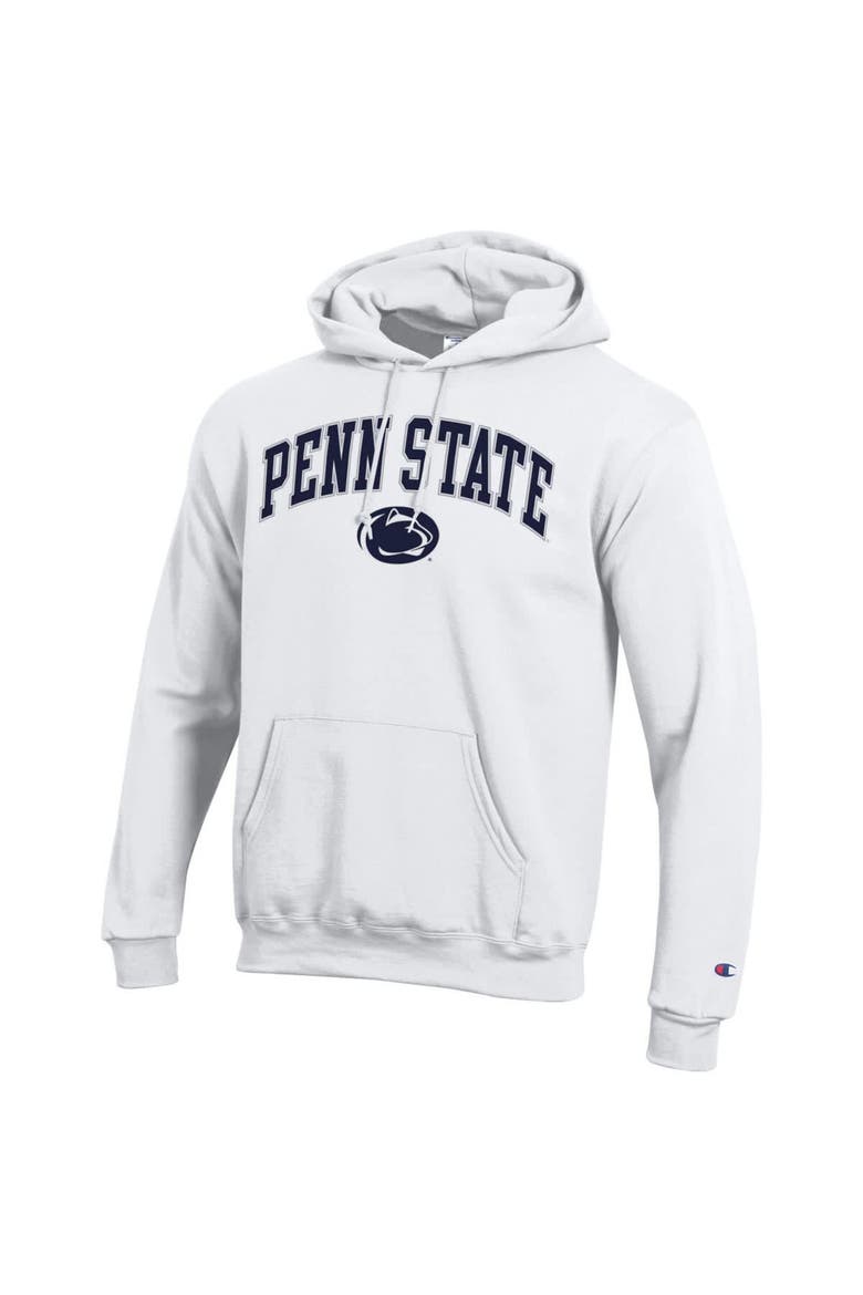 Men's Champion  White Penn State Nittany Lions Arched Logo Fleece Pullover Hoodie, Alternate, color, White