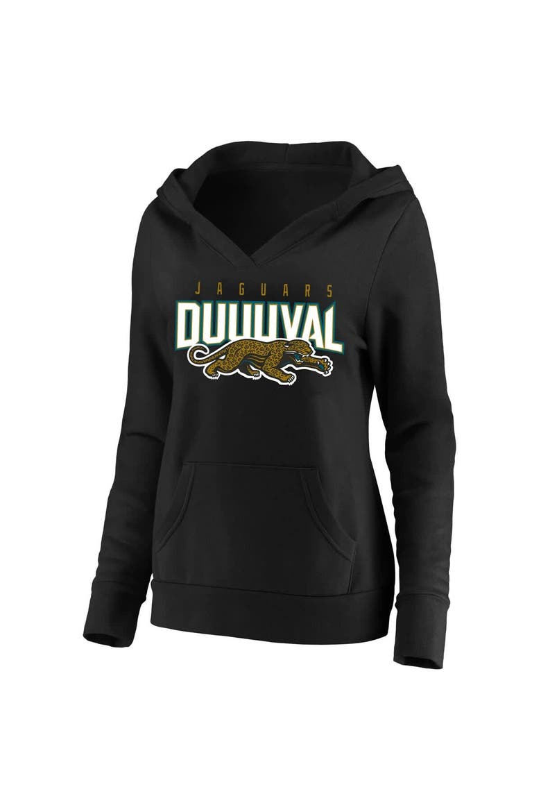 Women's Mitchell & Ness Black Jacksonville Jaguars Plus Size Retro Logo Pullover Hoodie, Main, color, Black