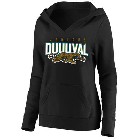 Women's Mitchell & Ness Black Jacksonville Jaguars Plus Size Retro Logo Pullover Hoodie