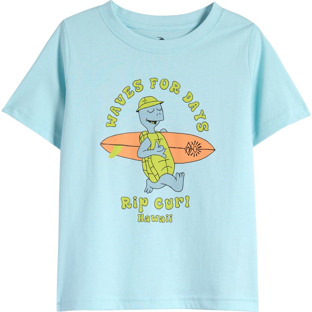 Rip Curl Kids' Waves For Days Graphic T-shirt In Hawaii Light Blue