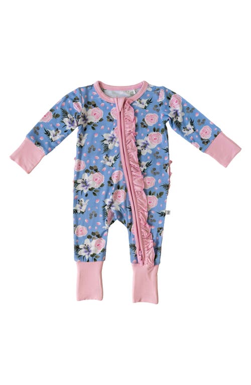 Laree + Co Lillian Floral Ruffle Convertible Footie In Floral