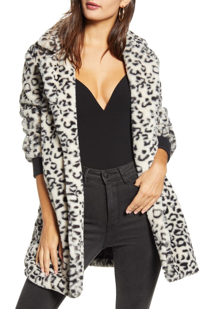 Faux Fur Coat, Main, color, IVORY