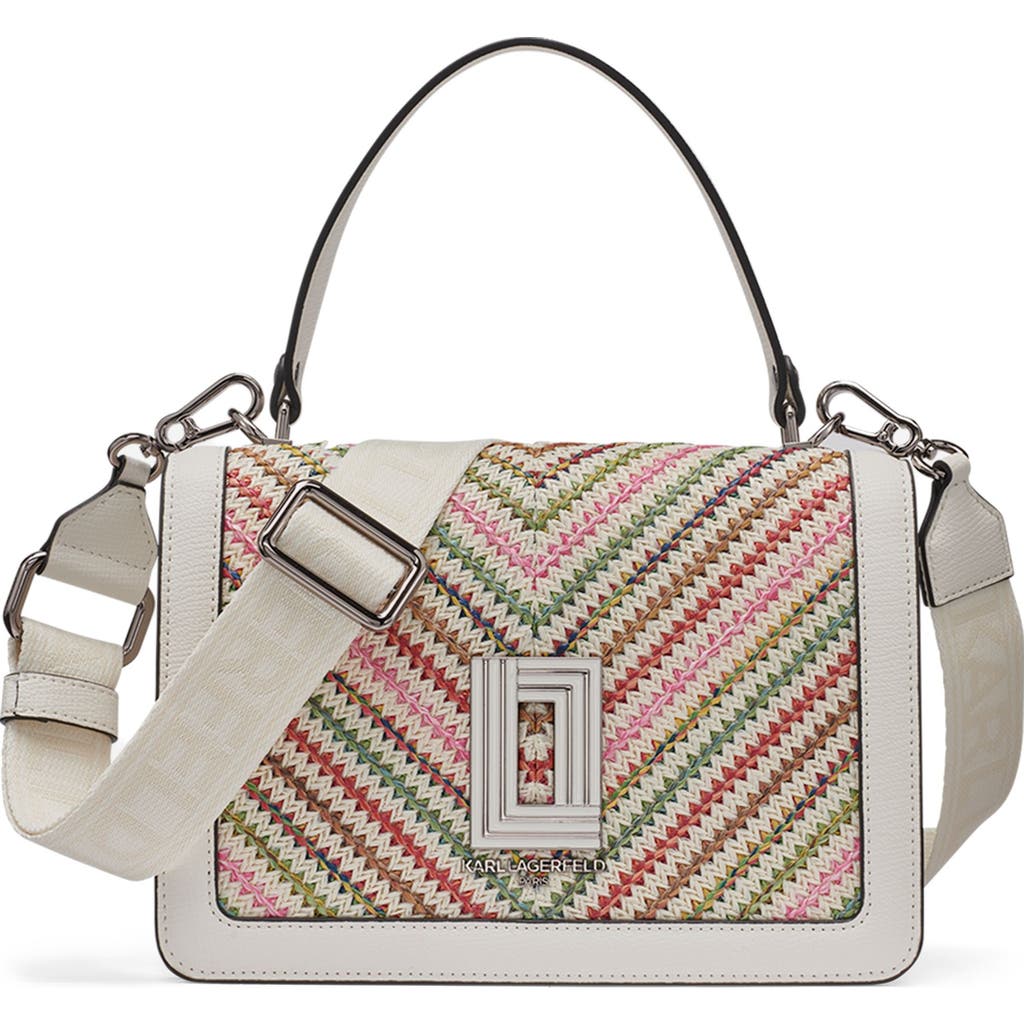 Karl Lagerfeld Paris Simone Chevron Raffia Satchel