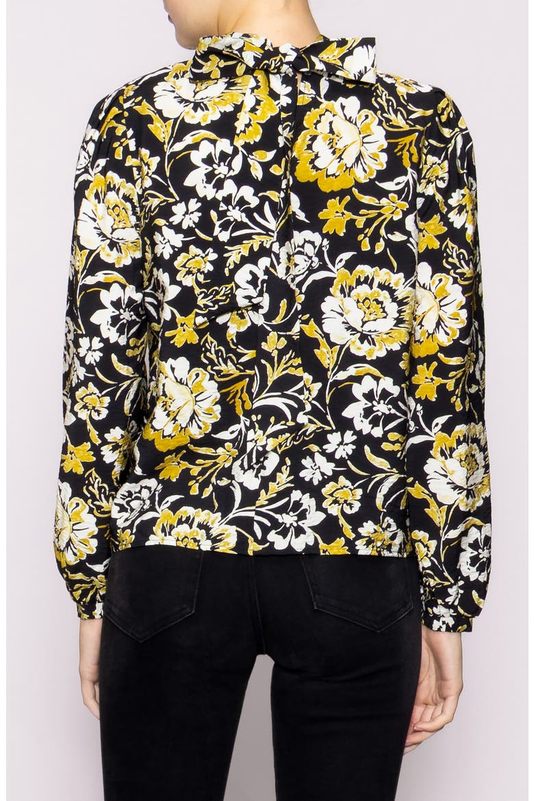 Floral Mock Neck Long Sleeve Top, Alternate, color, BLACK MULTI
